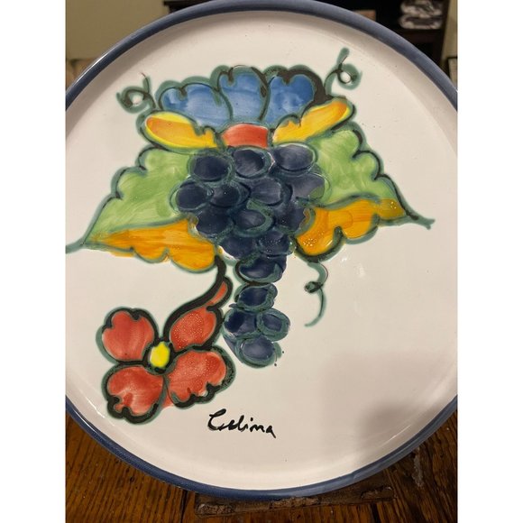 Vintage Italian Majolica Red Clay Pottery Plate Signed Cellini - Picture 2 of 9